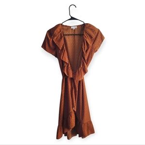 Barneys New York Brown Polka Dot Mini Dress